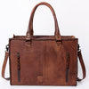 ADBG235 American Darling Western Leather Cross body Bag - Crocodile Embossed Braided Handbag