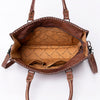 ADBG235 American Darling Western Leather Cross body Bag - Crocodile Embossed Braided Handbag