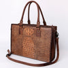 ADBG235 American Darling Western Leather Cross body Bag - Crocodile Embossed Braided Handbag