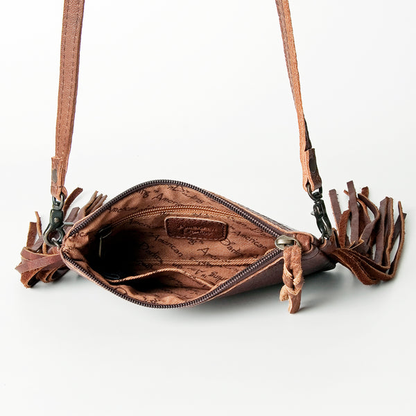 ADBG766 American Darling Western Leather Crossbody Bag - Crocodile Embossed Handcrafted Purse