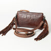 ADBG766 American Darling Western Leather Crossbody Bag - Crocodile Embossed Handcrafted Purse