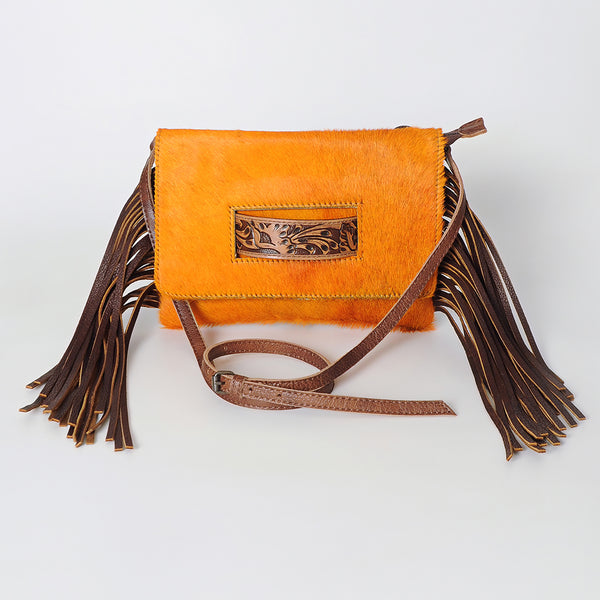 ADBG501 American Darling Small Cross body Bag - Hair-On Cowhide Hand Tooled Floral Leather