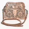 ADBG769 American Darling Hand Tooled Western Leather Crossbody - Floral Carved Full Grain Leather