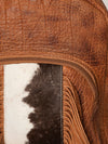 LC-ADBGZ357A Tan Leather Backpack with Cowhide & Fringe - Western Hair-On Hide Daypack