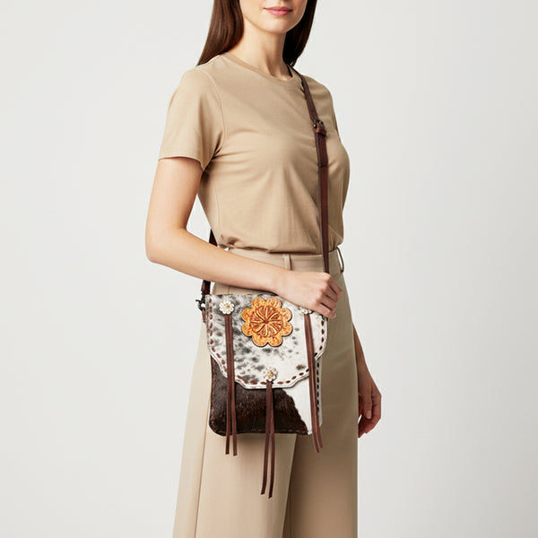 LC-ADBGZ462B Crossbody Genuine Western Leather Women Bag Sage