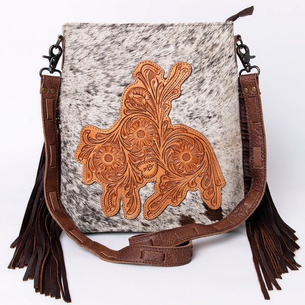 ADBG719 American Darling Western Leather Large Cross body Bag Hair-On Cowhide Fringed Purse