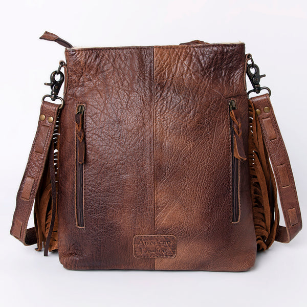 ADBG719 American Darling Western Leather Large Cross body Bag Hair-On Cowhide Fringed Purse