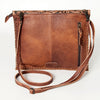 ADBGD149 American Darling Western Leather Cross body Bag - Hand Tooled Floral & Hair on Hide