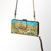 ADBGM113 Hand-Painted Leather Crossbody - Rodeo & Floral Design