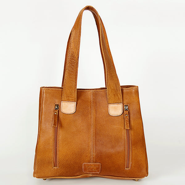 ADBGA210 American Darling Floral Tooled Leather Cowhide Studded Shoulder Bag
