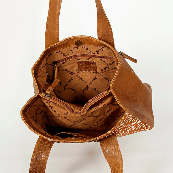 ADBGA210 American Darling Floral Tooled Leather Cowhide Studded Shoulder Bag