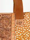 ADBGA210 American Darling Floral Tooled Leather Cowhide Studded Shoulder Bag