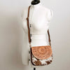 ADBGA211 American Darling Messenger Bag-Floral Hand Tooled Leather & Hair-On Hide