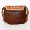 ADBGA211 American Darling Messenger Bag-Floral Hand Tooled Leather & Hair-On Hide
