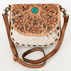 ADBGA211 American Darling Messenger Bag-Floral Hand Tooled Leather & Hair-On Hide