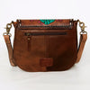 ADBGA211 American Darling Messenger Bag-Floral Hand Tooled Leather & Hair-On Hide