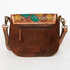 ADBGA211 American Darling Messenger Bag-Floral Hand Tooled Leather & Hair-On Hide