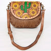 ADBGA211 American Darling Messenger Bag-Floral Hand Tooled Leather & Hair-On Hide