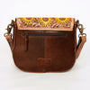 ADBGA211 American Darling Messenger Bag-Floral Hand Tooled Leather & Hair-On Hide