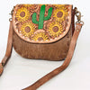 ADBGA211 American Darling Messenger Bag-Floral Hand Tooled Leather & Hair-On Hide