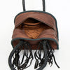ADBGD152 American Darling Western Leather Tote Bag - Handcrafted Fringed Braided Leather Purse