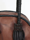 ADBGD152 American Darling Western Leather Tote Bag - Handcrafted Fringed Braided Leather Purse