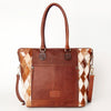 ADBGI105 Western Tote Bag - Genuine Leather & Hair-On Hide with Tooled Detailing