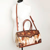 ADBGI108 Cowhide & Tooled Leather Weekender Duffel Bag - Floral Western Travel Purse