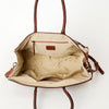 ADBGI108 Cowhide & Tooled Leather Weekender Duffel Bag - Floral Western Travel Purse