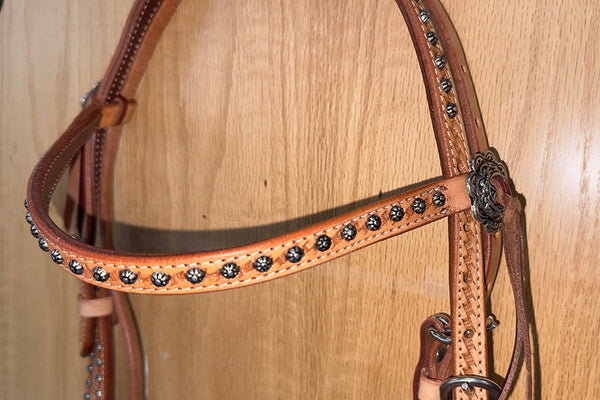 BEHSE131-Western Leather Headstall
