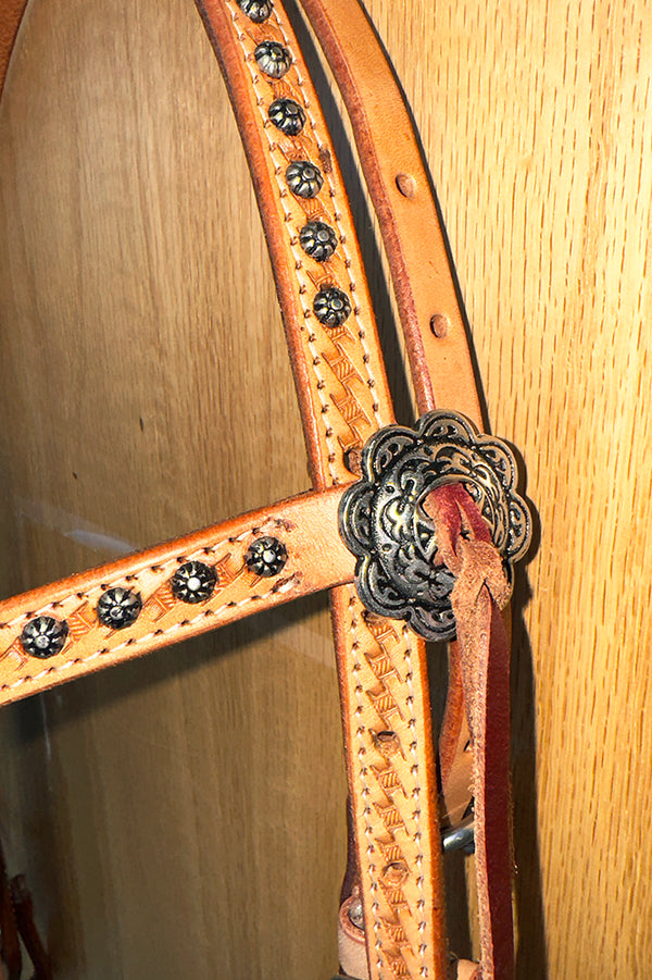 BEHSE131-Western Leather Headstall