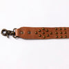 LC-ADBT133 Distressed Leather Bag Strap with Antique Brass Studs