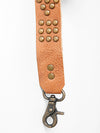 LC-ADBT135 Western Tan Leather Bag Strap with Brass Diamond Studs - Rustic Handcrafted Replacement