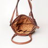 ADBG772 American Darling Southwestern Rug Tooled Leather Tote Bag Western Woven Shoulder Purse