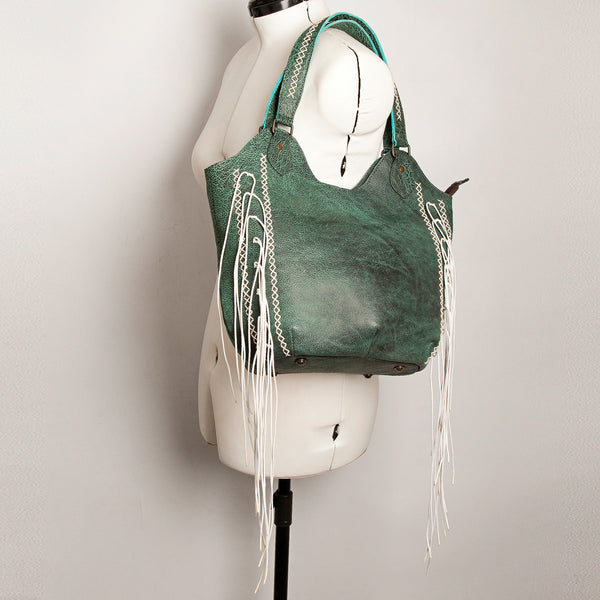 ADBG775B American Darling Western Leather Tote Bag - Handcrafted Full Grain Leather Bag
