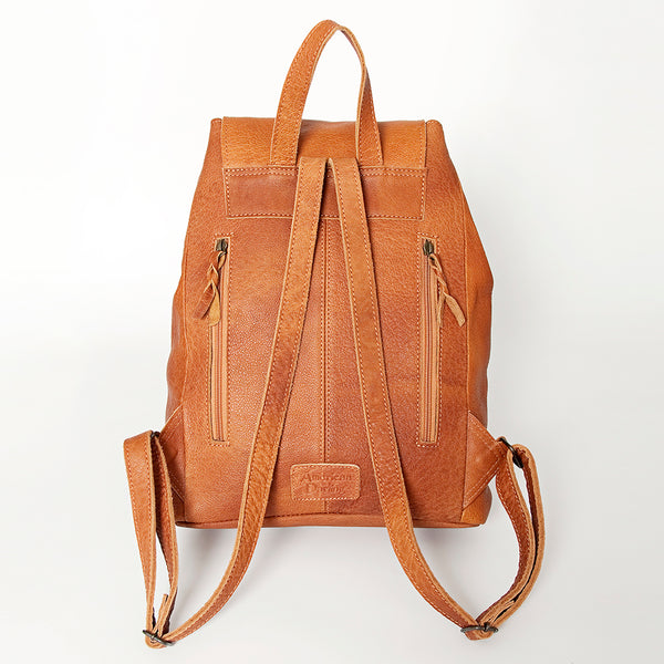 ADBG776 American Darling Western Leather Backpack - Hand Tooled Floral Carved Full Grain Bag