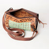 ADBG777 American Darling Hand Tooled Western Leather Duffel Bag - Floral Carved Travel Bag