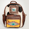 ADBG782 American Darling Western Leather Backpack - Hand Tooled Cowhide & Saddle Blanket