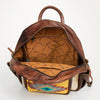 ADBG782 American Darling Western Leather Backpack - Hand Tooled Cowhide & Saddle Blanket