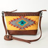 ADBG783 American Darling Western Leather Cross body Bag - Handcrafted Woven Saddle Blanket Purse
