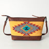 ADBG783 American Darling Western Leather Cross body Bag - Handcrafted Woven Saddle Blanket Purse