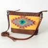 ADBG783 American Darling Western Leather Cross body Bag - Handcrafted Woven Saddle Blanket Purse