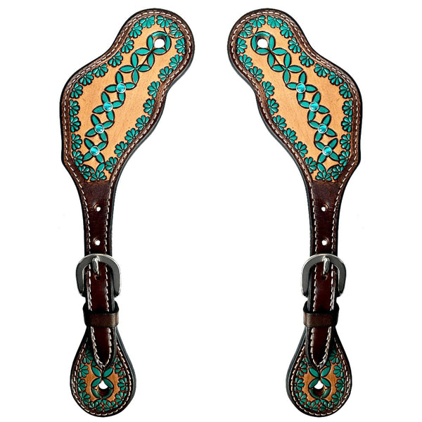 BER105-Western American Leather Spur Strap
