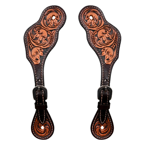 BER113-Western American Leather Spur Strap