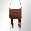 ADBGM109 Fringed Leather Western Crossbody Bag - Painted Artwork