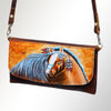 ADBGM112 Hand-Painted Leather Crossbody Clutch - Western Design