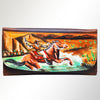 ADBGM112 Hand-Painted Leather Crossbody Clutch - Western Design
