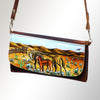 ADBGM112 Hand-Painted Leather Crossbody Clutch - Western Design