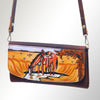ADBGM112 Hand-Painted Leather Crossbody Clutch - Western Design by American Darling