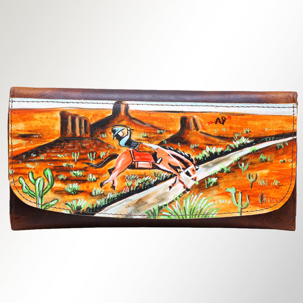 ADBGM112 Hand-Painted Leather Crossbody Clutch - Western Design by American Darling
